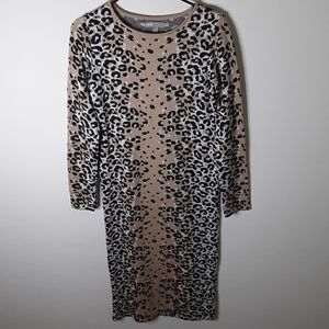 Asos long sleeve sweater leopard dress
